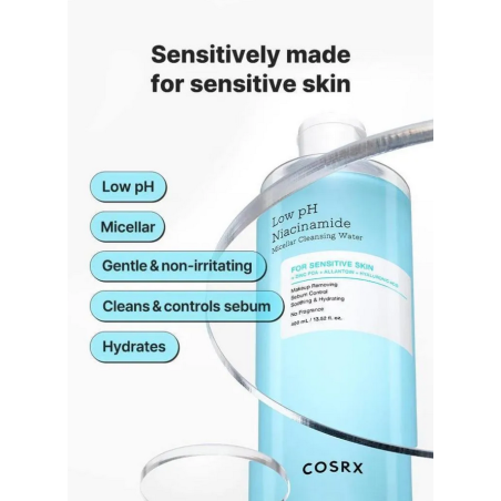 Cosrx Low pH Niacinamide Micellar Cleansing water Νερό καθαρισμού με χαμηλό pH για ευαίσθητες επιδερμίδες 400ml