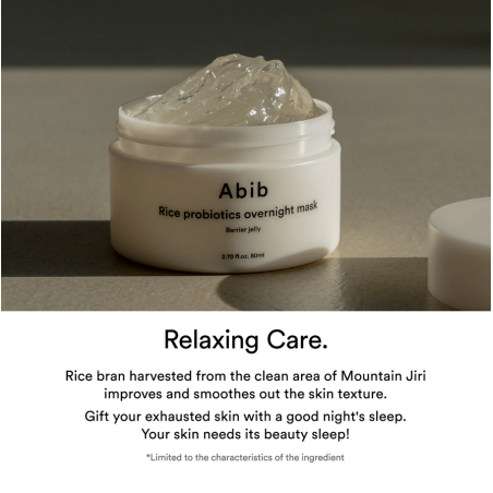 Abib Rice Probiotics Overnight Mask Barrier Jelly Overnight Mask with Rice Probiotics 80ml