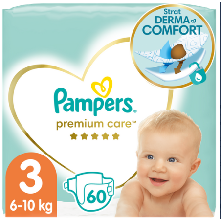 Pamper Premium Care Πάνα Μέγεθος 3 (6kg-10kg) 60 Πάνες