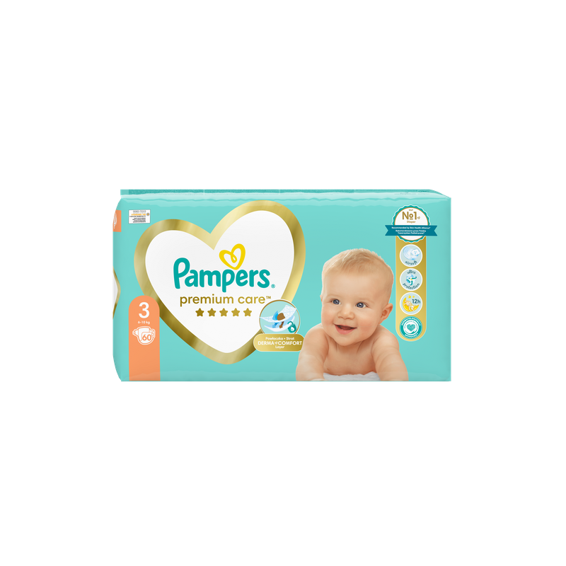 Pamper Premium Care Πάνα Μέγεθος 3 (6kg-10kg) 60 Πάνες