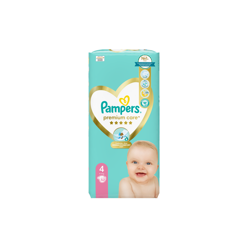 Pampers Premium Care Πάνα Μέγεθος 4 (9kg-14kg) 52 Πάνες