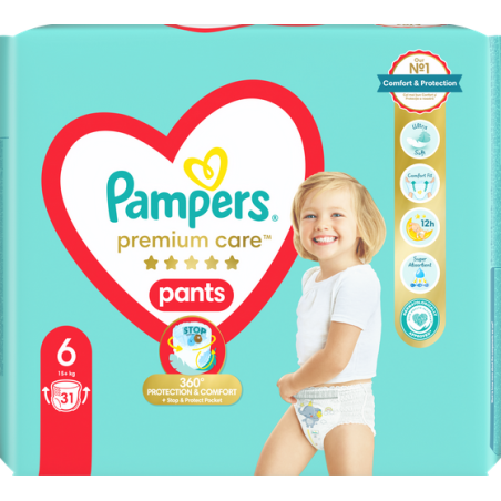 Pampers Premium Care Pants Πάνα-Βρακάκι Μέγεθος 6 (15kg+) 31 Πάνες-βρακάκι