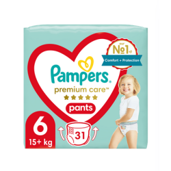 Pampers Premium Care Pants Πάνα-Βρακάκι Μέγεθος 6 (15kg+) 31 Πάνες-βρακάκι