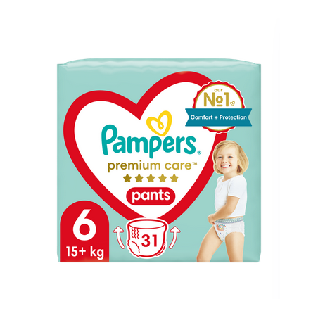 Pampers Premium Care Pants Πάνα-Βρακάκι Μέγεθος 6 (15kg+) 31 Πάνες-βρακάκι