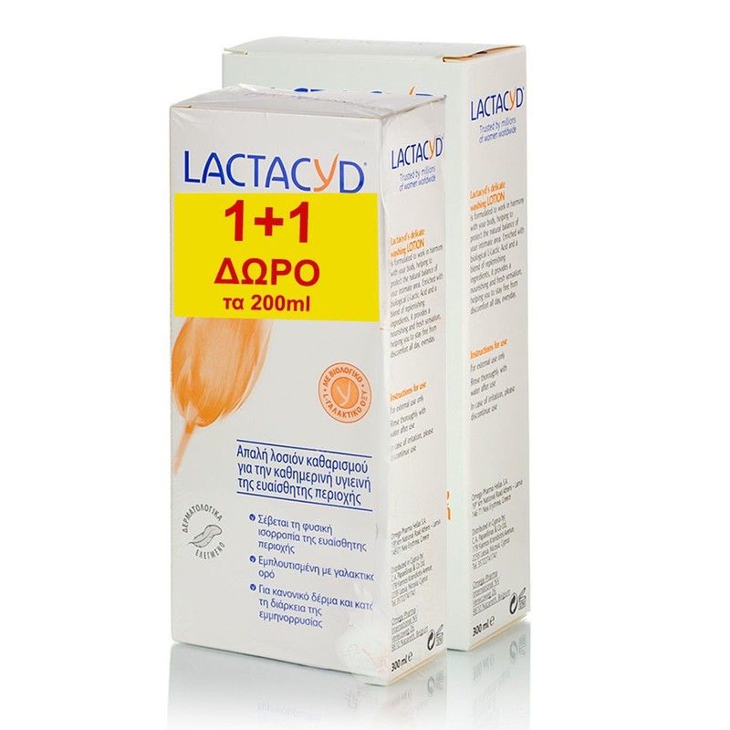 Lactacyd Classic Καθαρισμος Ευαίσθητης Περιοχής 300ml & Δώρο 200ml