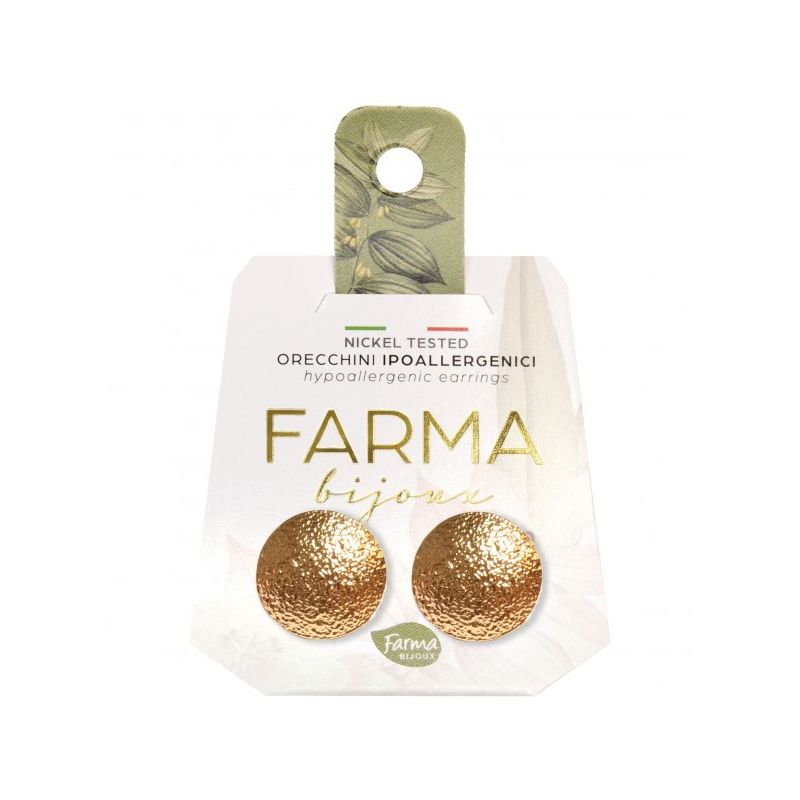 Farma Bijoux Υποαλλεργικά Σκουλαρίκια Επιχρυσωμένα Στρογγυλά Κουμπιά 15mm