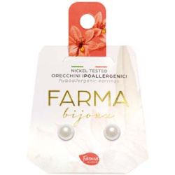 Farma Bijoux Υποαλλεργικά Σκουλαρίκια Πέρλες Λευκές 6mm