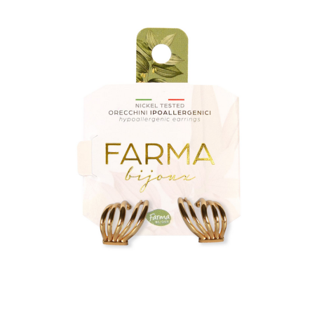 Farma Bijoux Υποαλλεργικά Σκουλαρίκια Πολλαπλοί Χρυσοί Κρίκοι 13mm