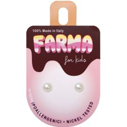 Farma Bijoux Υποαλλεργικά Σκουλαρίκια for Kids Πέρλες Λευκές 3mm