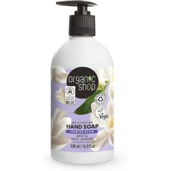 Organic Shop Hand Soap Minty Jasmine , Ενυδατικό κρεμοσάπουνο χεριών Μέντα & Γιασεμί , 500ml.