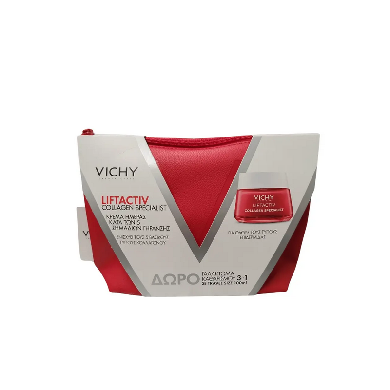 Vichy Liftactiv Collagen Specialist Κρέμα Ημέρας κατά των Σημαδιών Γήρανσης 50ml & Δώρο Γαλάκτωμα Καθαρισμού 3 σε 1 100ml