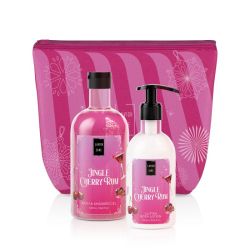 Lavish Care Jingle Cherry Rum Christmas Set Bath & Shower Gel 500ml+ Glitter Body Lotion 300ml