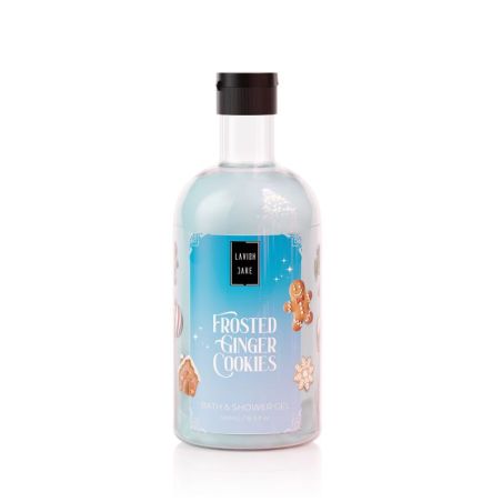 Lavish Care Frosted Ginger Cookies Christmas Set Bath & Shower Gel 500ml+ Glitter Body Lotion 300ml