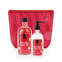 Lavish Care Holly Jolly Apple Pie Christmas Set Bath & Shower Gel 500ml+ Glitter Body Lotion 300ml