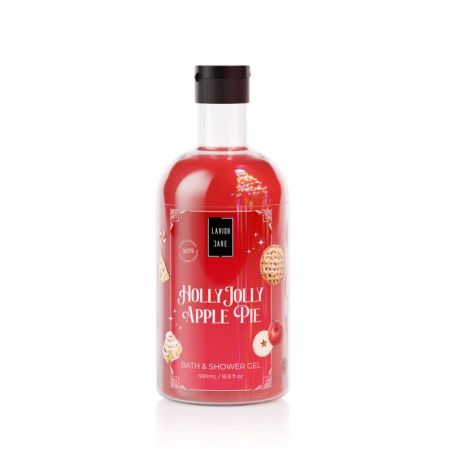 Lavish Care Holly Jolly Apple Pie Christmas Set Bath & Shower Gel 500ml+ Glitter Body Lotion 300ml