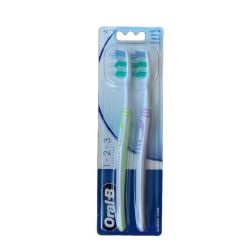 Oral-B Οδοντόβουρτσα 123 Classic 40 Πράσινη-Ροζ 2τμχ