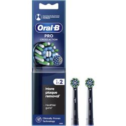 Oral-B Cross Action Ανταλλακτικές Κεφαλές για Ηλεκτρική Οδοντόβουρτσα σε μαύρο χρώμα 2τμχ