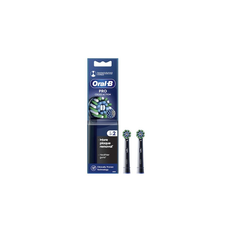 Oral-B Cross Action Ανταλλακτικές Κεφαλές για Ηλεκτρική Οδοντόβουρτσα σε μαύρο χρώμα 2τμχ