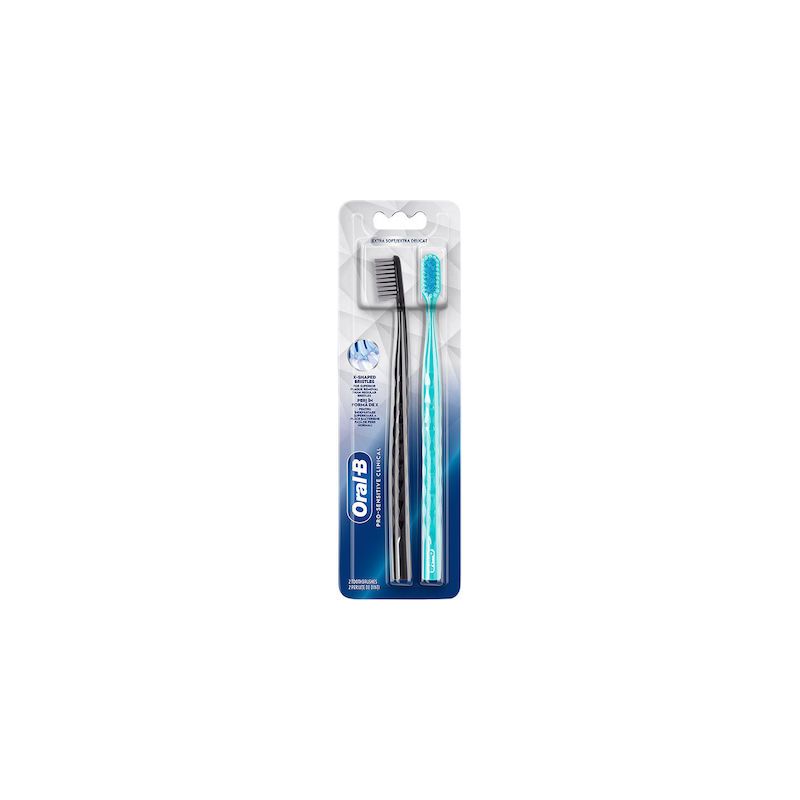 Oral-B Pro-sensitive Clinical Οδοντόβουρτσα Blue & Black 2τμχ