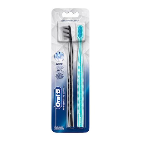 Oral-B Pro-sensitive Clinical Οδοντόβουρτσα Blue & Black 2τμχ