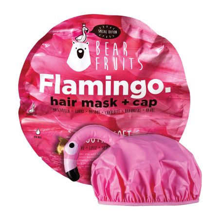 Bear Fruits Flamingo Hair Mask για Μαλακά & Απαλά Μαλλιά 20ml + Σκουφάκι Φλαμίνγκο