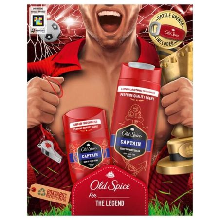 Old Spice For The Legent Σετ Ανδρικής Περιποίησης Captain Stick 50ml+Shower Gel-Shampoo 250ml+Δώρο Ανοιχτήρι για Μπουκάλια 2τμχ