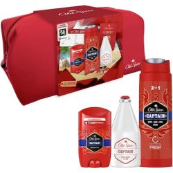 Old Spice Captain Σετ Δώρου με After Shave 100ml+Αφρόλουτρο-Σαμπουάν 250ml+Αποσμητικό Stick 50ml+ Δώρο Νεσεσέρ 4τμχ