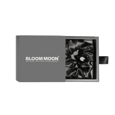 Bloom Moon Μεταξωτό Scrunchie Medium Ανθρακί 1 τμχ