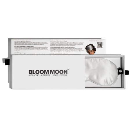 Bloom Moon Μεταξωτή Μάσκα Ύπνου Λευκή 1τμχ