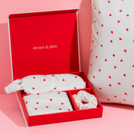 Silver Cloud Satin+ Pillowcase εμποτισμένη με ιόντα αργύρου - Hearts Gift Set