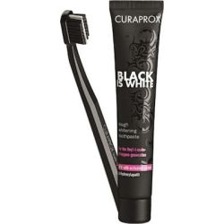 Curaprox Promo Black Is White Whitening Toothpaste 90ml & Οδοντόβουρτσα CS 5460