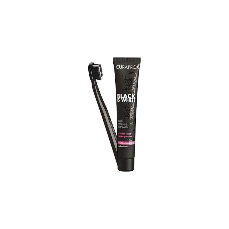 Curaprox Promo Black Is White Whitening Toothpaste 90ml & Οδοντόβουρτσα CS 5460