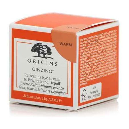 Origins GinZing Refreshing Eye Cream Warm (15ml) - Κρέμα Ματιών Λάμψης & Αποσυμφόρησης, Σκούρη Απόχρωση