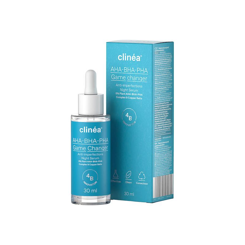 Clinea AHA-BHA-PHA Game Changer Anti-imperfections Αντιγηραντικό Serum Προσώπου με Κολλαγόνο για Σύσφιξη & Ατέλειες 30ml