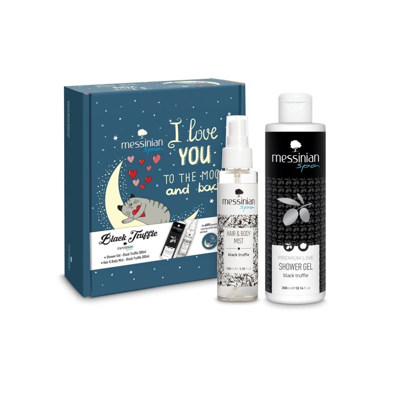 Messinian Spa I Love you to the moon and back - Black Truffle (Αφρόλουτρο 300ml + Hair & Body Mist 100ml + Μαγνητάκι)