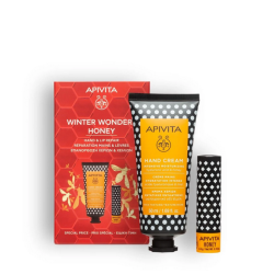 Apivita Gift Idea Limited Edition Winter Wonders Honey (Hand Cream 50ml+Lip Care 4.4g)