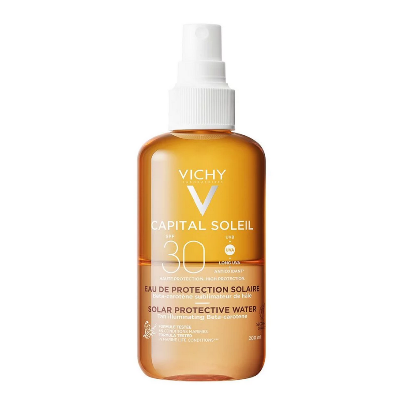 Vichy Capital Soleil Αντηλιακό Water Spray SPF30 για Λαμπερό Μαύρισμα 200ml