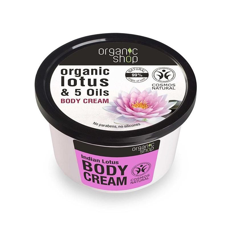Organic Shop, Βιολογικός Λωτός & 5 Έλαια, BODY CREAM, 250ml