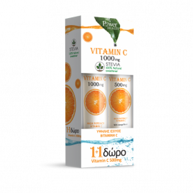Power Health Vitamin C 1000mg με Στέβια 24 δισκία + Vitamin C 500mg Πορτοκάλι 20 δισκία