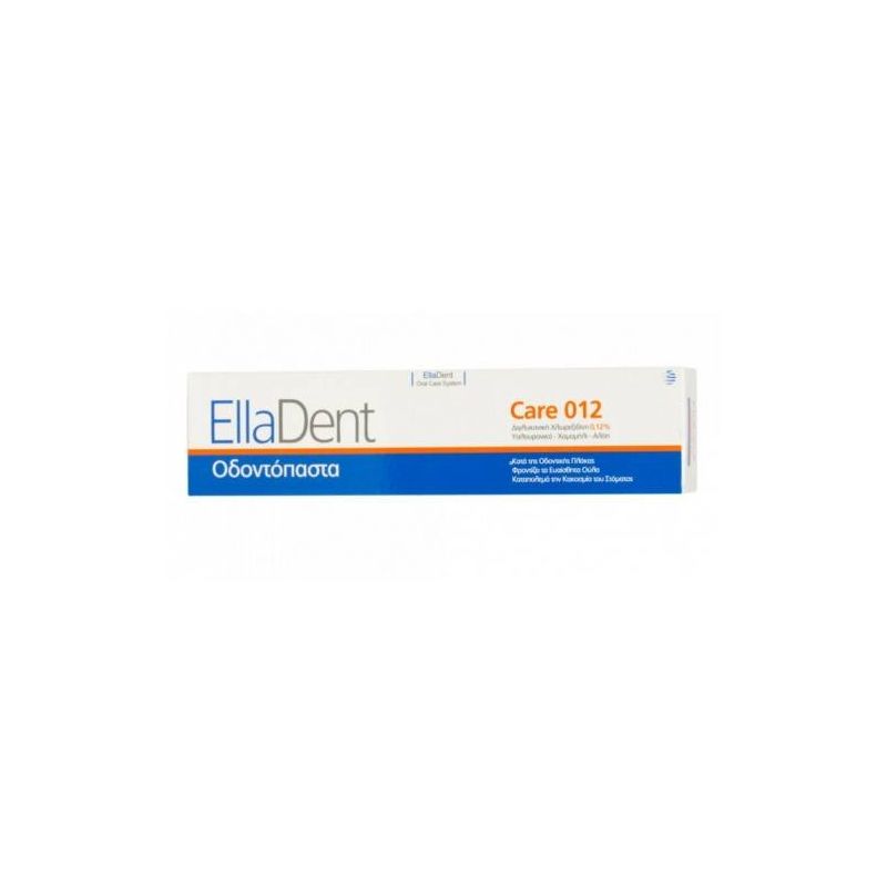 EllaDent Care 012 Οδοντόπαστα Κατά Της Οδοντικής Πλάκας Με Χλωρεξιδίνη 0,2% 75ml - EllaDent