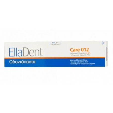 EllaDent Care 012 Οδοντόπαστα Κατά Της Οδοντικής Πλάκας Με Χλωρεξιδίνη 0,2% 75ml - EllaDent