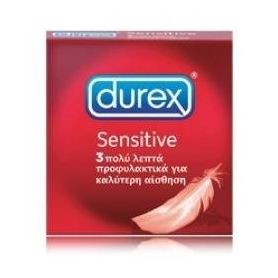 Durex Sensitive Πολύ Λεπτά Προφυλακτικά Για Καλύτερη Αίσθηση 3τμχ - Durex