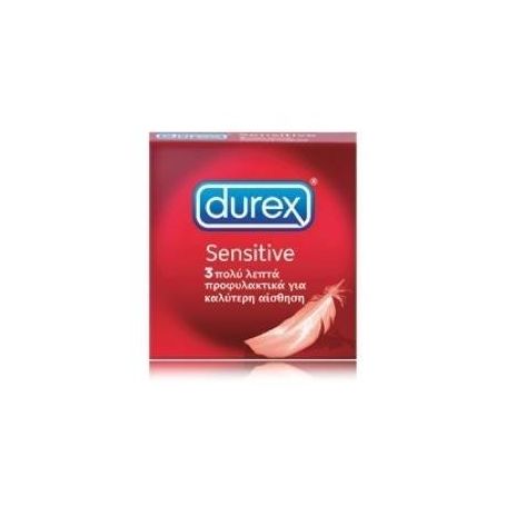 Durex Sensitive Πολύ Λεπτά Προφυλακτικά Για Καλύτερη Αίσθηση 3τμχ - Durex