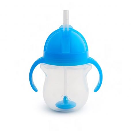 Munchkin, Tip & Sip Straw Cup Ποτήρι με Καλαμάκι 6m+, Χρώμα Μπλε, 207ml - Munchkin