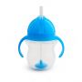 Munchkin, Tip & Sip Straw Cup Ποτήρι με Καλαμάκι 6m+, Χρώμα Μπλε, 207ml - Munchkin