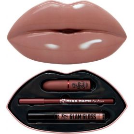 W7 Cosmetics Kiss Kit Nude Attitude Lipstick, Lip Gloss & Lip Pencil - W7 MakeUp