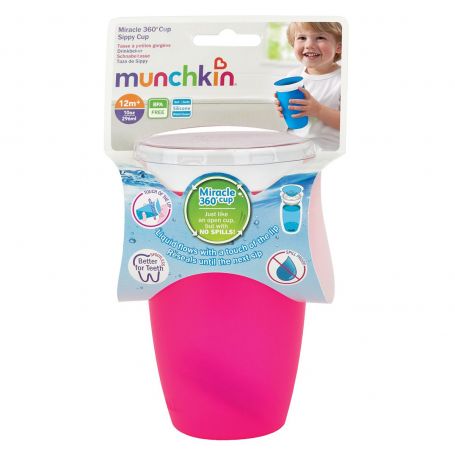 Munchkin Παιδικό Κύπελλο Miracle 360 Sippy Cup σε Ροζ Χρώμα 12m+, 296ml