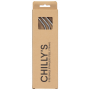 Chilly's 3 Reusable Stainless Steel Straws Καλαμάκια Μεταλλικά Ασημί