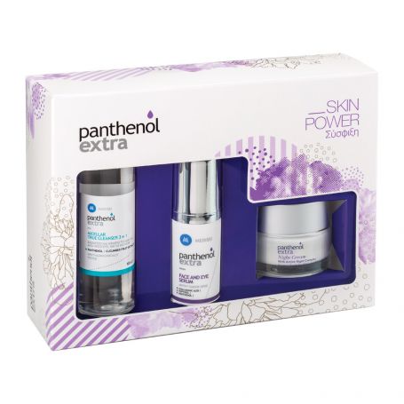 Panthenol Extra Skin Power Face-Eye Serum 30ml & Night Cream 50ml & Micellar True Cleanser 100ml