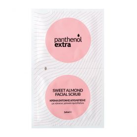 Panthenol Extra Sweet Almond Facial Scrub Κρέμα Έντονης Απολέπισης με Κόκκους Φλοιού Αμυγδάλου 2x8ml - Panthenol Extra